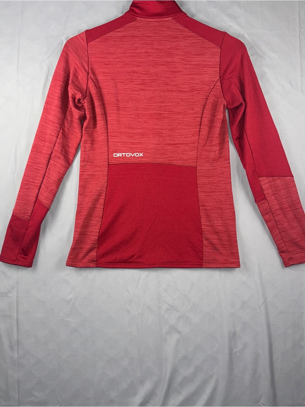 Ortovox Pullover Womens Medium Red Merino Wool 1/4 Zip Long Sleeve Base Layer - Picture 2 of 10
